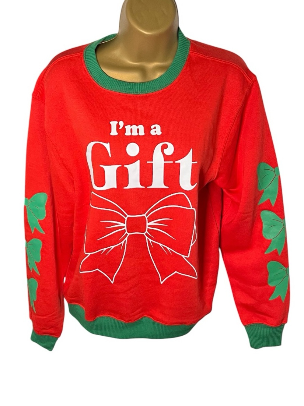 Mighty Fine Graphic Christmas Sweatshirt I’m a Gift Red Green S